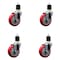 Service Caster 4'' Red Poly Wheel Swivel 1-7/8'' Expanding Stem Caster Set, 4PK SCC-EX20S414-PPUB-RED-178-4 - alternate 1